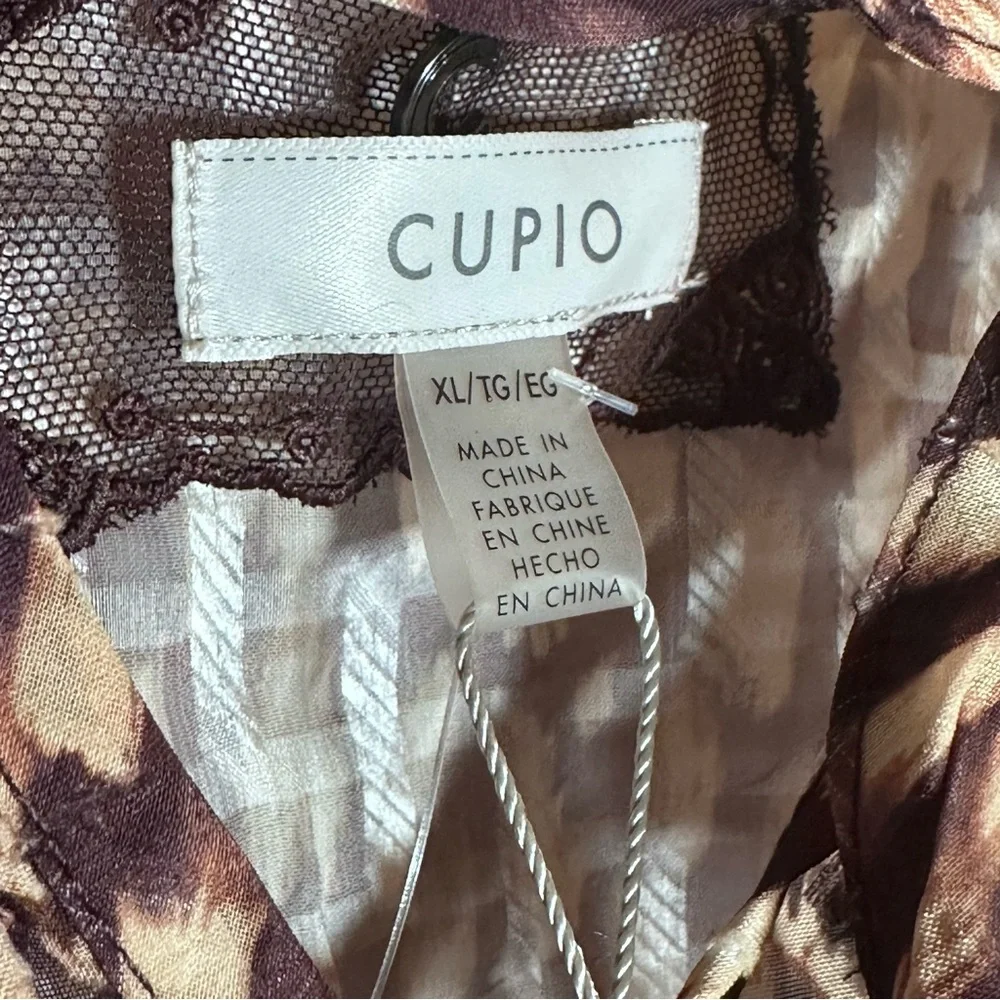 Cupio NWT Abstract Leopard Print Boho Blouse XL - Picture 4 of 6